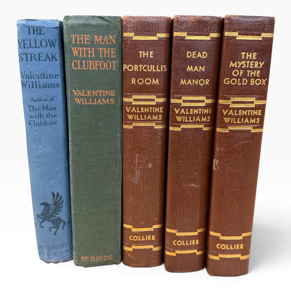 Valentine Williams Mystery Book Lot 5pc Secret Service Series Man With Clubfoot